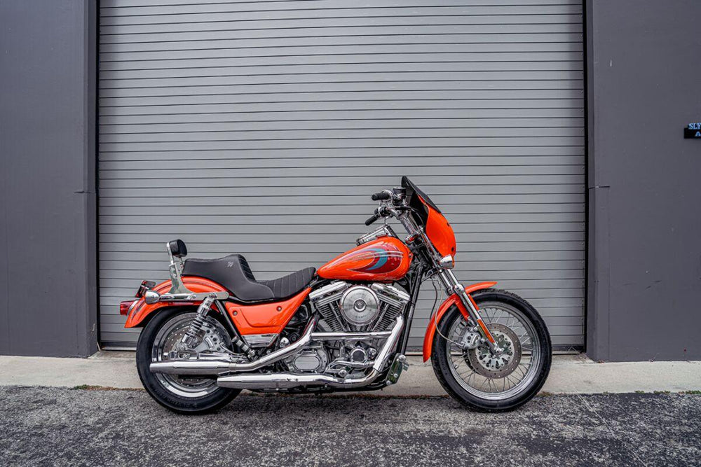 Slyfox High Noon Seat For Harley Davidson FXR1340 1986-1994 Classic Stitch - Black/Silver