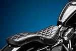 LE Pera Cobra Full-Length Seat For Harley Davidson XL1200C 2004-2020 Diamond - Black