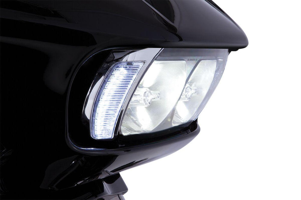 Ciro Fang Headlight Bezels For Harley Davidson FLTRK 1868 ABS 2020-2024 Chrome Clear