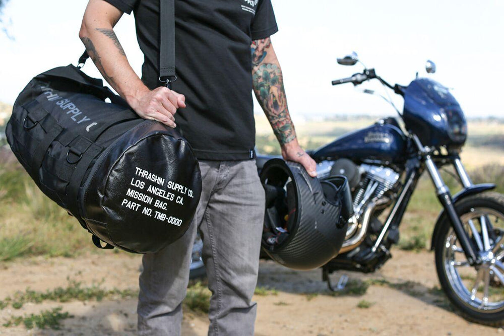 Thrashin Supply Co Mission Duffle Bag With Rain Cover - Black
