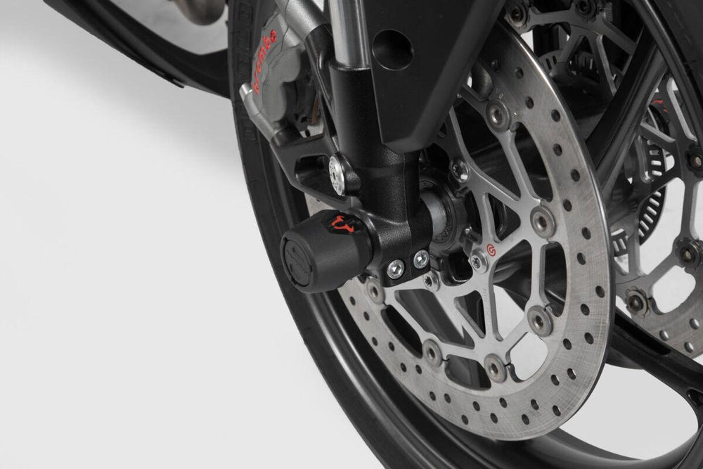 SW Motech Front Axle Slider Set For KTM Duke 790 2018-2024 - Black