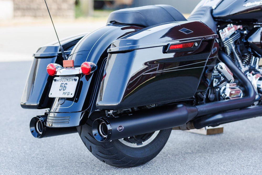 S&S Cycle 4-1/2" GNX Silencers For Harley Davidson FLHR 1340 1995-1998 - Guardian Black