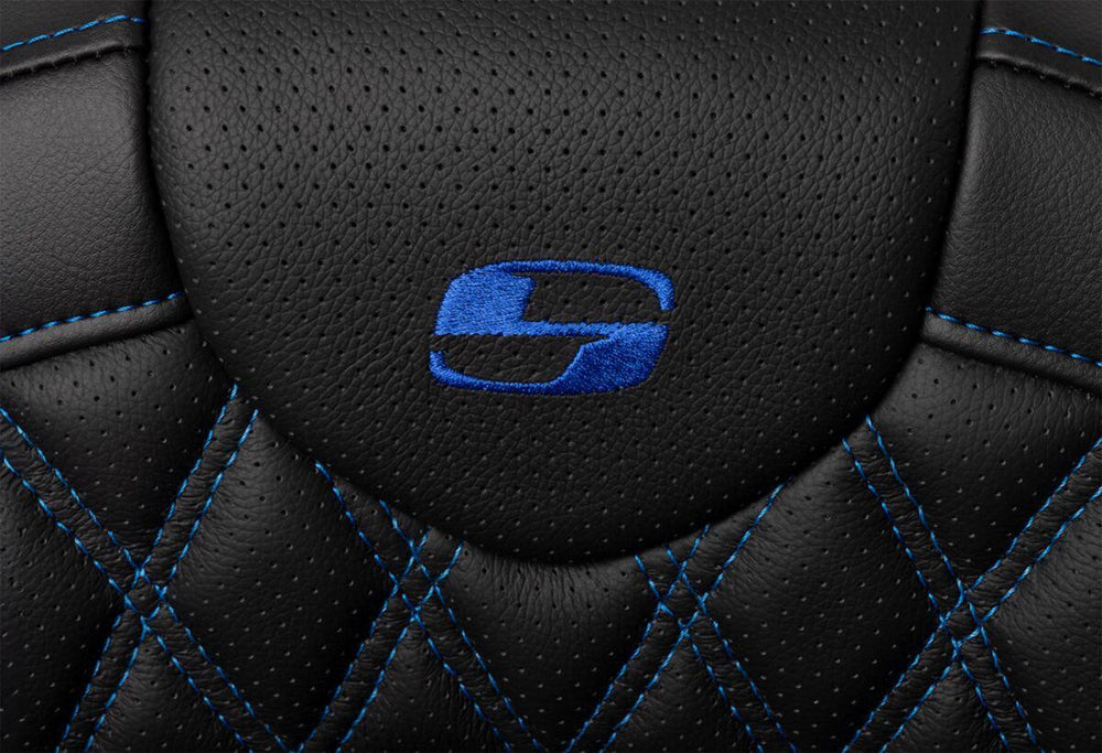 Saddlemen Roadsofa Lattice Stitch Seat For Harley Davidson FLHR 1584 2008 - Black/Blue (Driver Seat Length:38 cm)