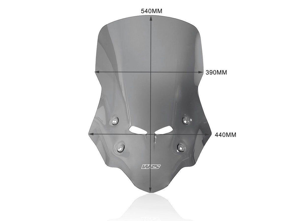 WRS Windscreen Caponord CB500X For Honda CB500 X 2016-2024 54 cm (21-1/4") - Dark Smoke