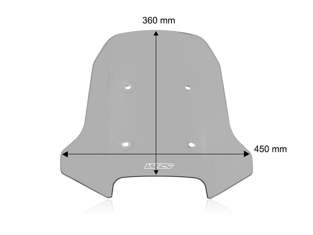 WRS Windscreen Touring CF Moto For CF Moto MT 450 ABS 2024-2026 36 cm (14-1/4") - Smoke