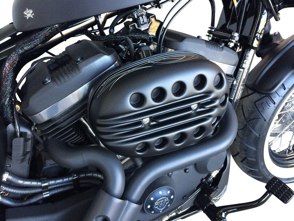 Cult Werk Slotted Air Filter Cover For Harley Davidson XL 1200 C 2004-2015 - Raw Black