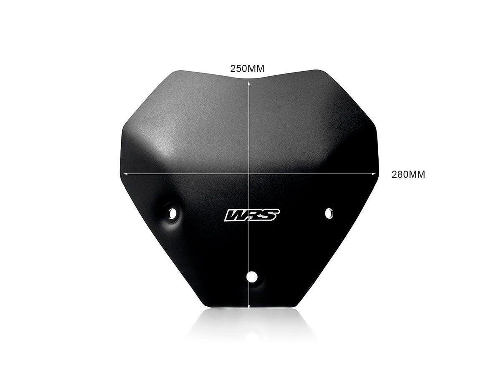 WRS Windscreen For BMW S 1000 R ABS 2022-2024 25 cm (9-7/8") - Black