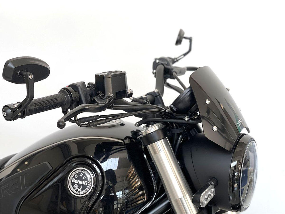 WRS Windscreen For Benelli Leoncino 500 ABS 2017-2023 19 cm (7-1/2") - Black