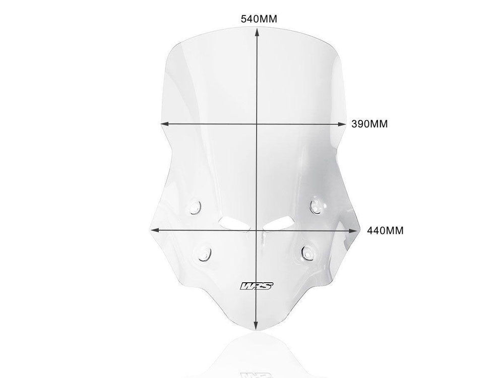 WRS Windscreen Caponord CB500X For Honda CB500 X 2016-2024 54 cm (21-1/4") - Clear