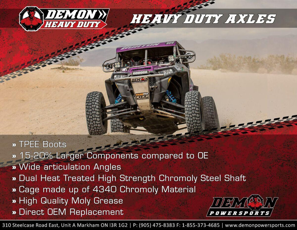 Demon Heavy Duty Axle For CF Moto ZFORCE 800 EX 4X4 2014-2017 Front Right - Black