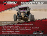 Demon Heavy Duty Axle For Suzuki LT-A 450 X 4X4 2007-2010 Fits Front Left Or Right - Black