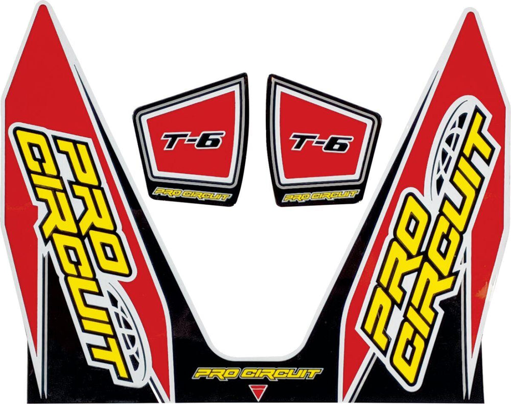 Pro Circuit T-6 Exhaust Decals - Red White Yellow