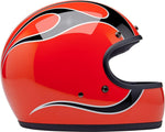 Biltwell Gringo Flames Helmet - Competition Orange
