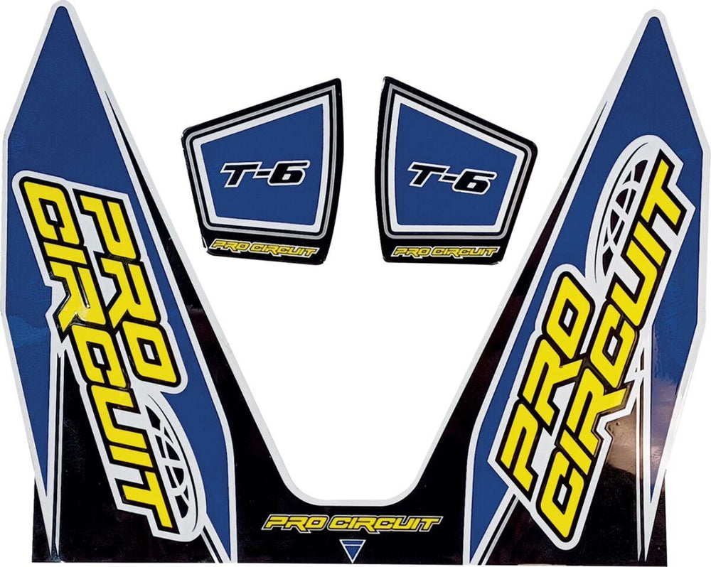 Pro Circuit T-6 Exhaust Decals - Black Blue White Yellow