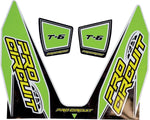 Pro Circuit T-6 Exhaust Decals - Black Green White Yellow