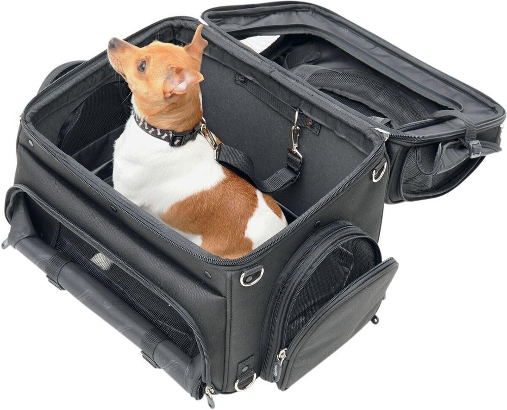 Saddlemen Pet Voyager Rear Carrier Bag - Black/Chrome