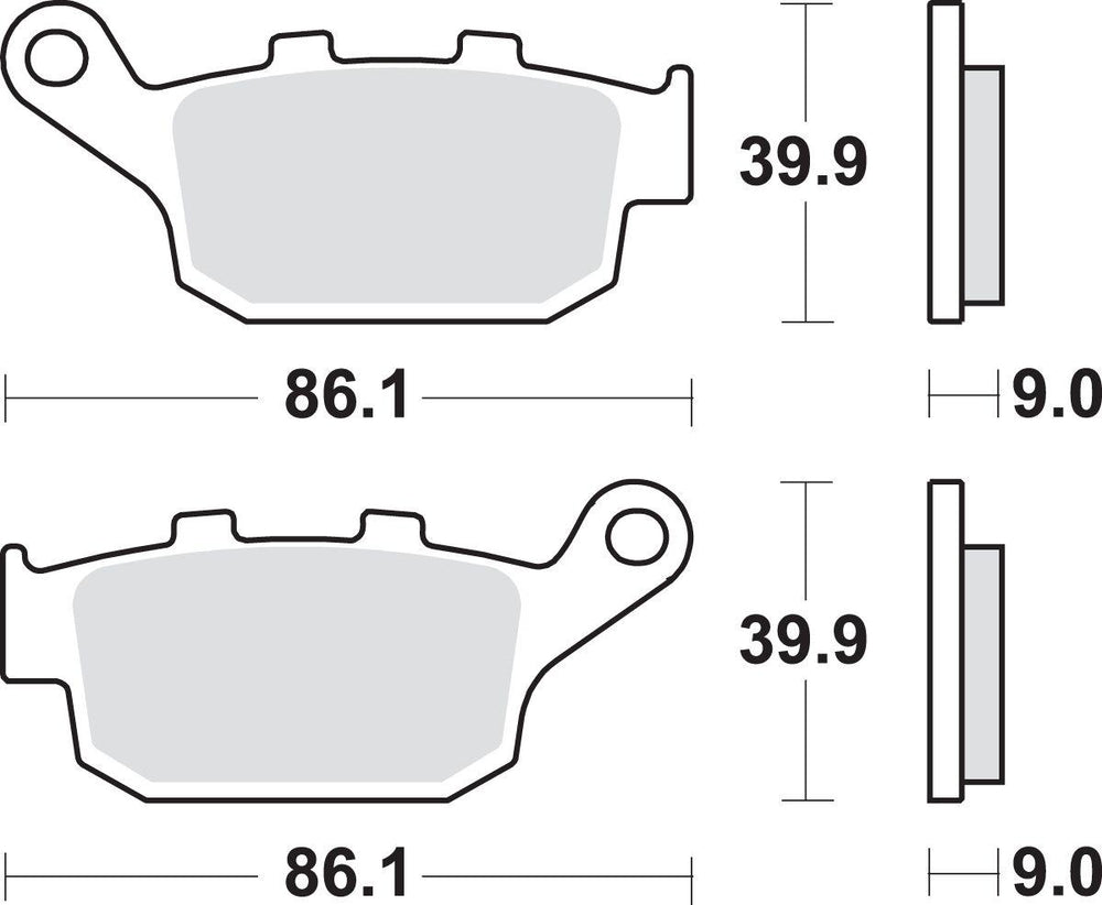 SBS LS Street Excel Sintered Rear Brake Pads For Honda CB500 F 2013-2021