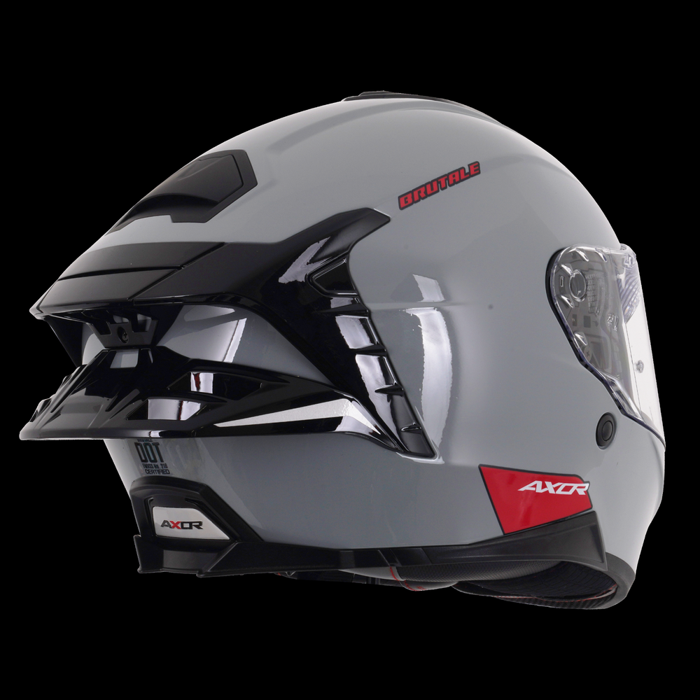 Axor Brutale Full Face Helmet With Dual Spoiler - Nardo Grey Gloss