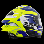 Axor Brutale Full Face Helmet With Dual Spoiler - Plexus Blue Fluo Yellow