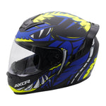 Axor Rage Full Face Helmet - Python Blue Yellow Matt Black