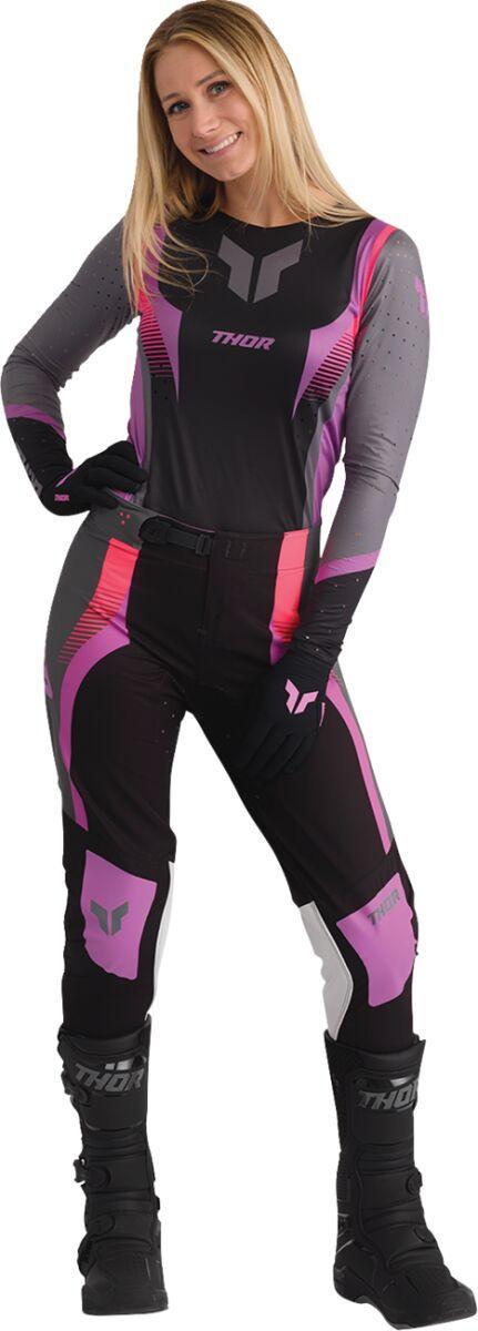Thor Womens Sportmode Iconic Gloves - Black/Orchid