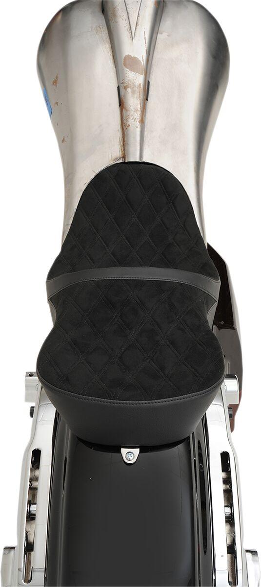 Drag Specialties Low Profile Touring Seat For Harley Davidson FLHR 1584 2010-2011 Suede Double Diamond - Black
