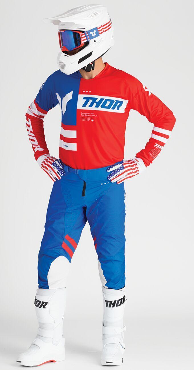 Thor Launchmode Gloves - Blue/Red/White