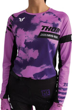 Thor Womens Launchmode Bleach Jersey - Black/Purple/White