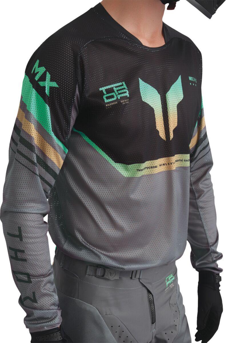 Thor Launchmode Air Raptor Jersey - Black/Charcoal Grey/Orange/Teal