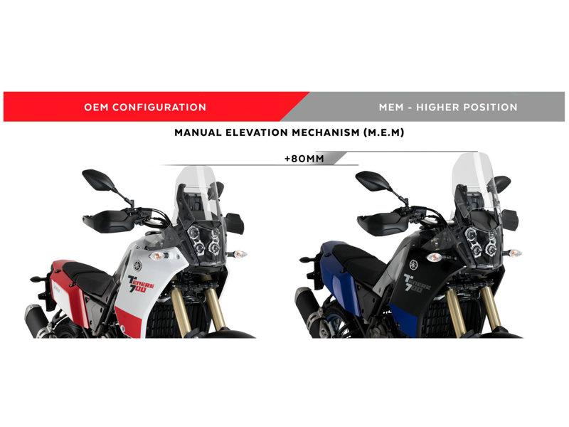Puig Manual Screen Height Adjuster For Yamaha Tenere 700 2019-2024 - Black