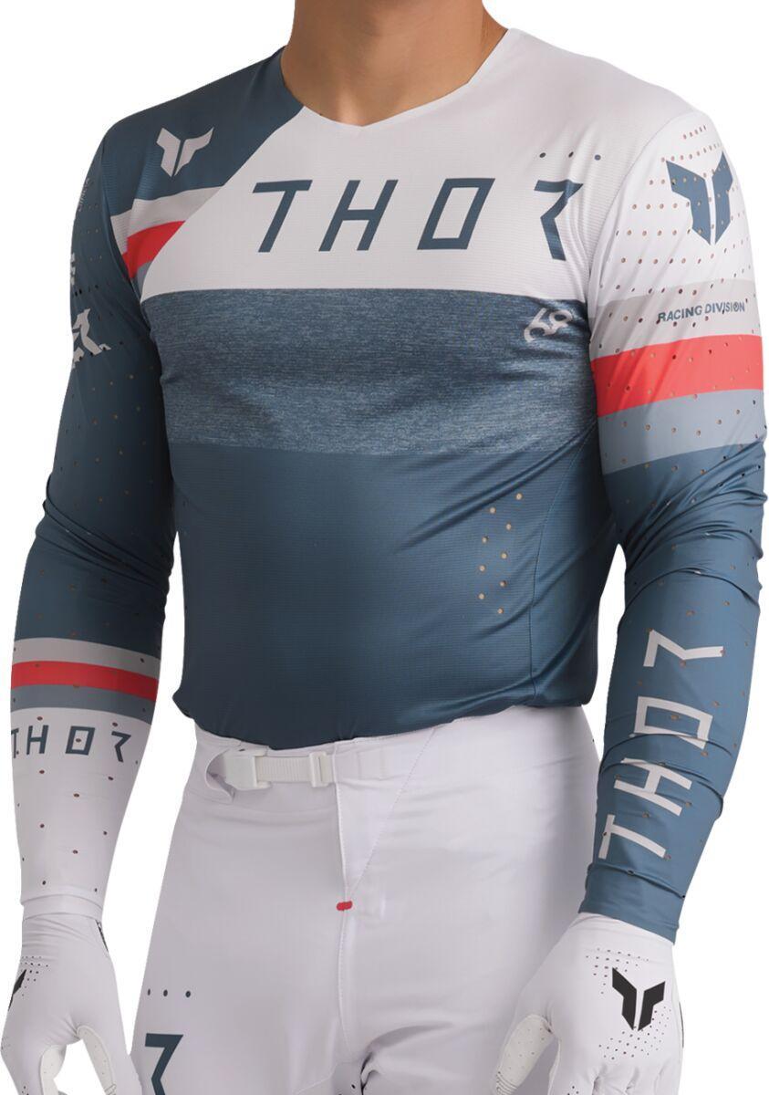 Thor Sportmode League Jersey - Blue/Light Grey/Red/White