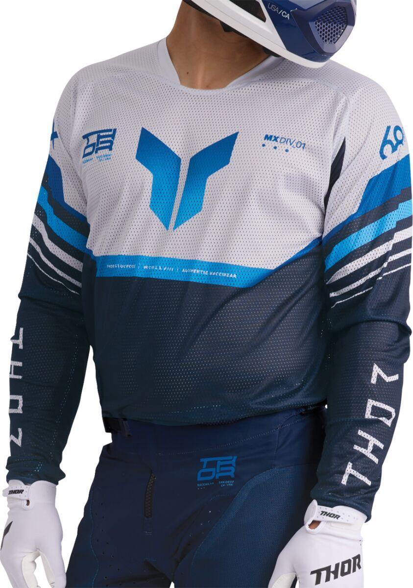 Thor Launchmode Air Raptor Jersey - Grey/Midnight Blue/White