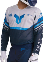 Thor Launchmode Air Raptor Jersey - Grey/Midnight Blue/White