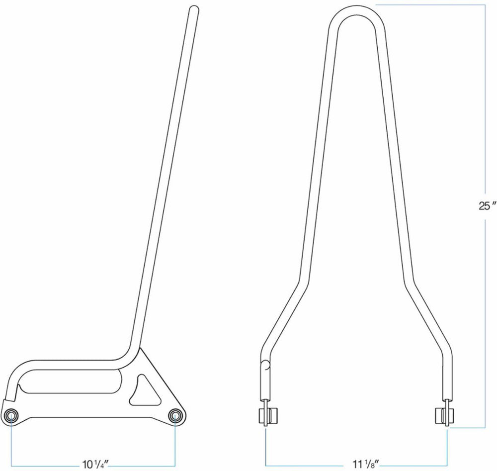 Biltwell EXFIL Sissy Bars For Harley Davidson FLD 1690 2012-2013 - Chrome
