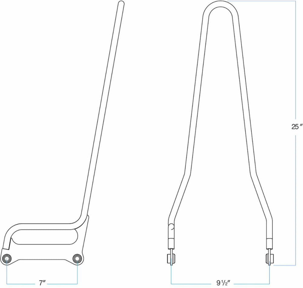 Biltwell EXFIL Sissy Bars For Harley Davidson FLDE 1750 2018-2020 - Chrome