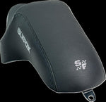 Slyfox The Drifter Seat For Harley Davidson XL1200C 2004-2019 Carbon Fiber/Gray Logo/Smooth - Black