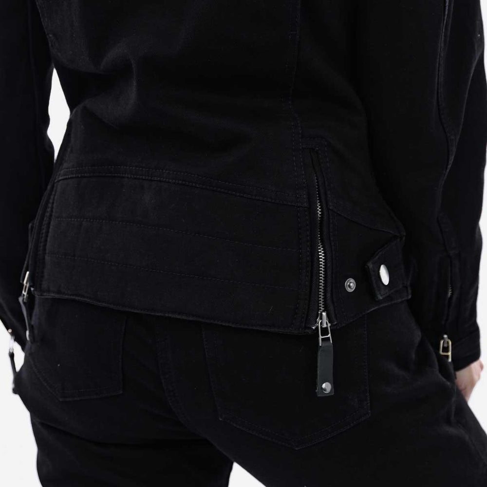 Spada Tura Trucker Ladies Motorcycle Jacket - Solid Black