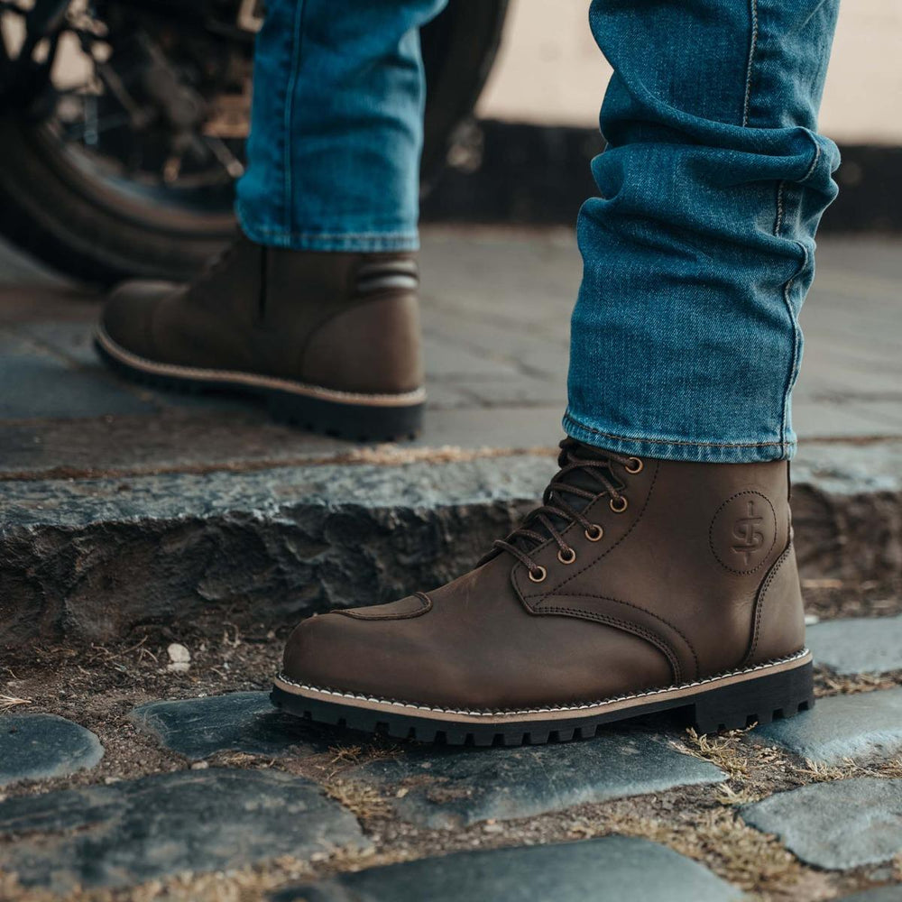 Spada Pilgrim Grande Rev 2 Waterproof Motorcycle Boots - Brown