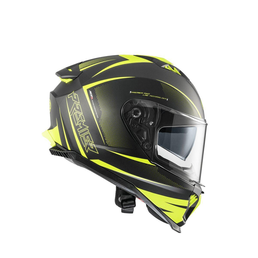 Premier Typhoon FR Helmet - Matte Black/Yellow