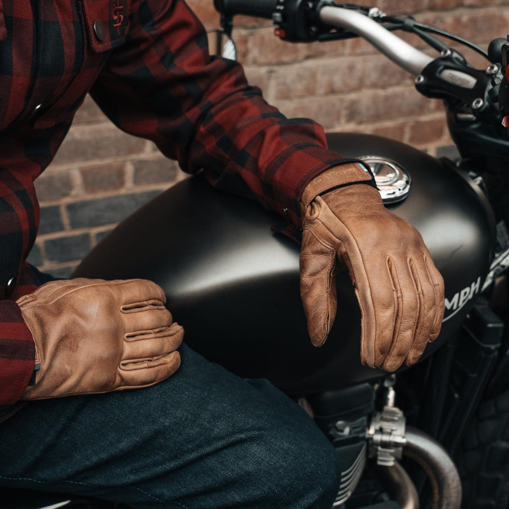 Spada Clutch Leather Motorcycle Gloves - Cognac Brown