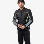 Spada Pace Rev 2 Waterproof Motorcycle Jacket - Black/Grey/Fluro Yellow
