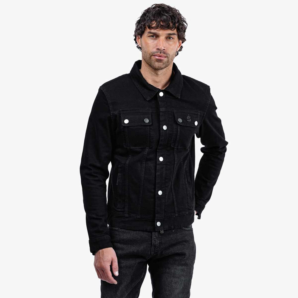 Spada Tura Trucker Men's Motorcycle Jacket - Solid Black