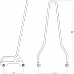 Biltwell EXFIL Sissy Bars For Harley Davidson XL 1200 CX 2016-2020 (US Models) - Chrome