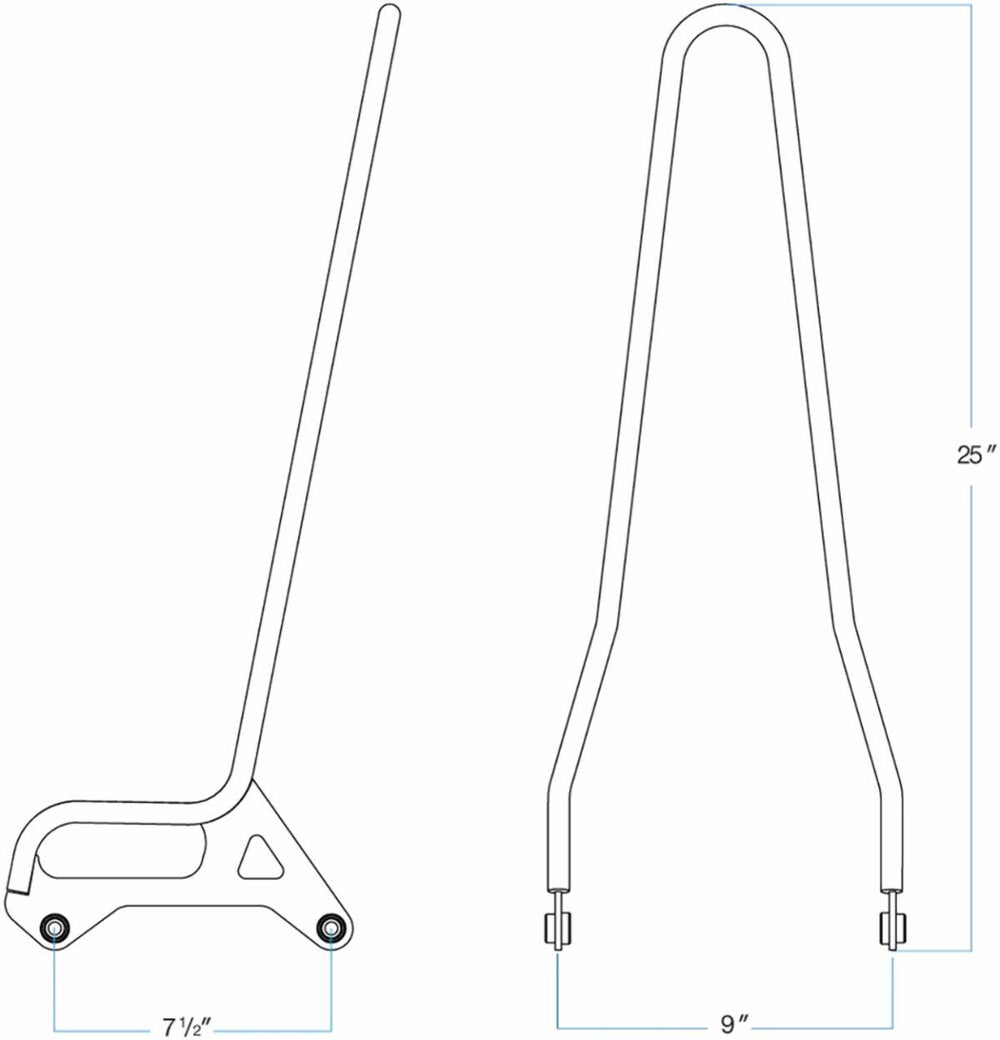 Biltwell EXFIL Sissy Bars For Harley Davidson XL 1200 C 1996-2016 - Chrome