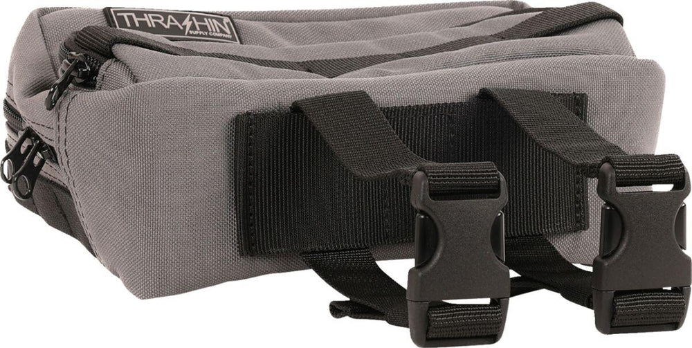 Thrashin Supply Co Handlebar Bag Plus Handlebar Grey/Orange - 12.5cm (5") x 22.9cm (9") x 10 cm (4")