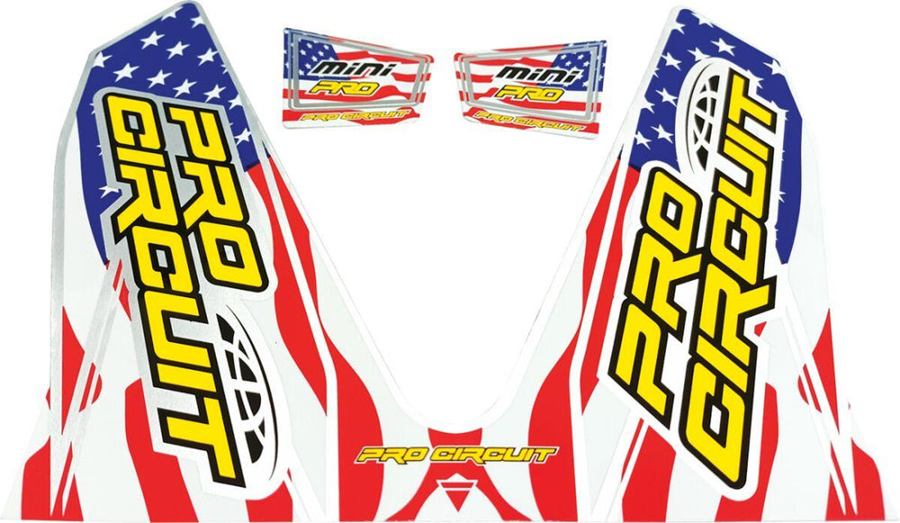 Pro Circuit T-6 Exhaust Decals - Blue Red White Yellow