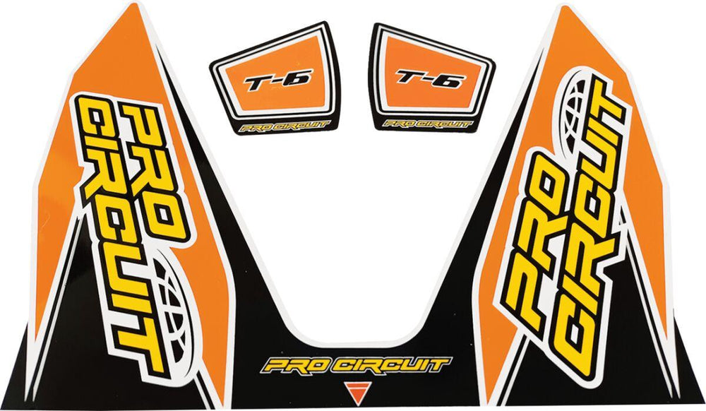 Pro Circuit T-6 Exhaust Decals - Black Orange White Yellow