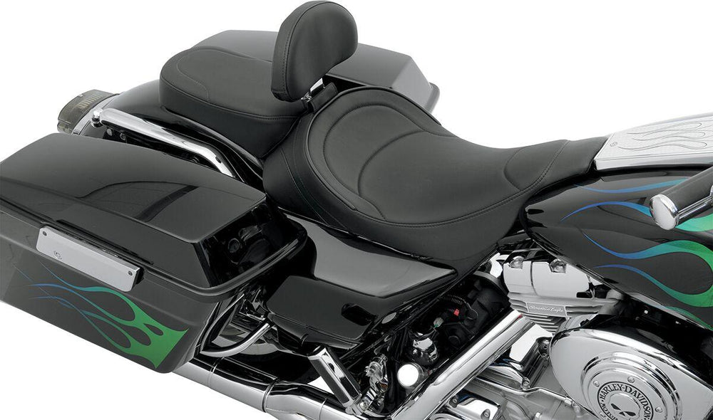 Drag Specialties Backrest Compatible Mild Stitched Solo Seat For Harley Davidson FLHT 1340 1997-1998 62cm Long - Black