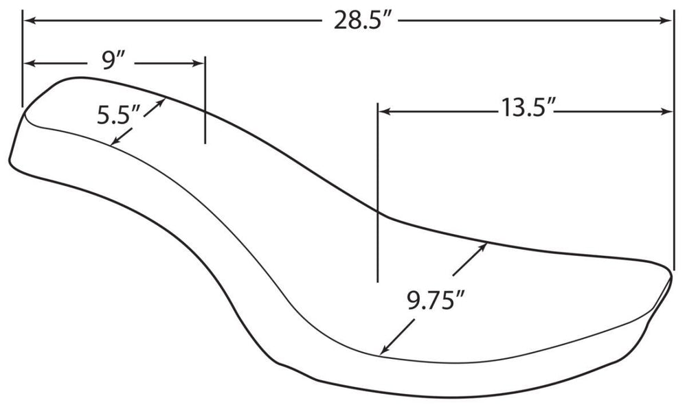 Drag Specialties Classic Stitch Spoon-Style Seat For Harley Davidson FL 1200 1958-1977 - Black