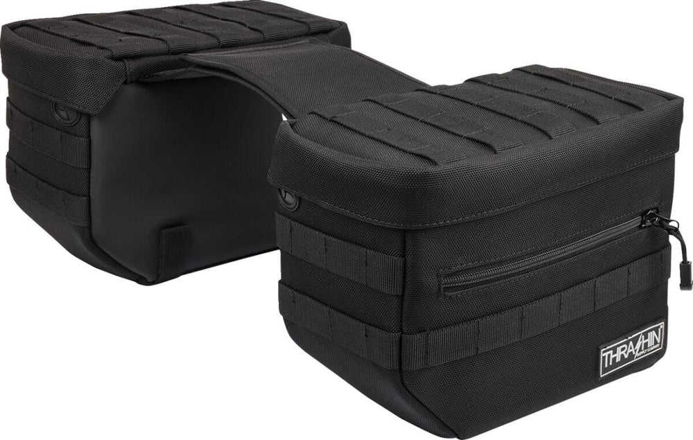 Thrashin Supply Co Essential Saddlebags For Harley Davidson FLD 1690 2012-2013 - Black